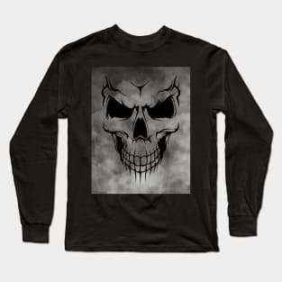 Skull In The Fog Long Sleeve T-Shirt